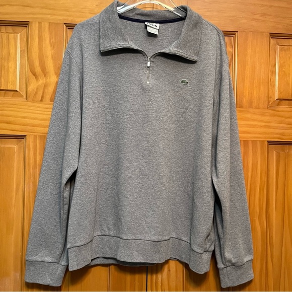 Lacoste Gray 1/4 Zip Popover Size 7 XXL - Picture 1 of 9